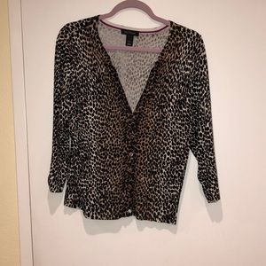 WHBM Cheetah Print Sweater